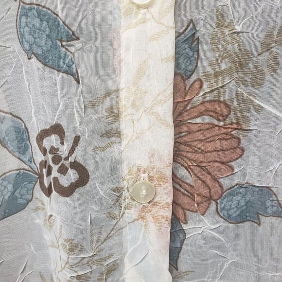 Alfred Dunner Blouse Cream Coral Floral Cottage Core Sheer Ethereal 14 - Picture 3 of 14